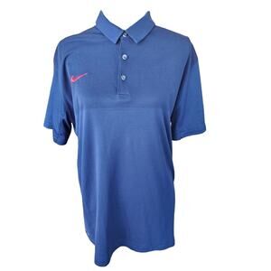 NIKE Dri-Fit blue Polo Shirt size Large